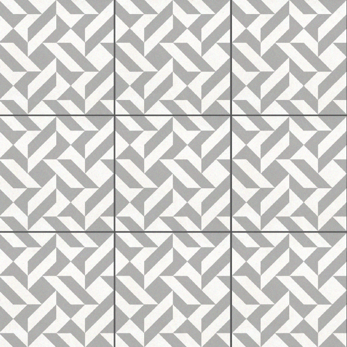 Stonehouse Studio Quattro Grey Patterned Wall and Floor Tiles - 225 x 225mm