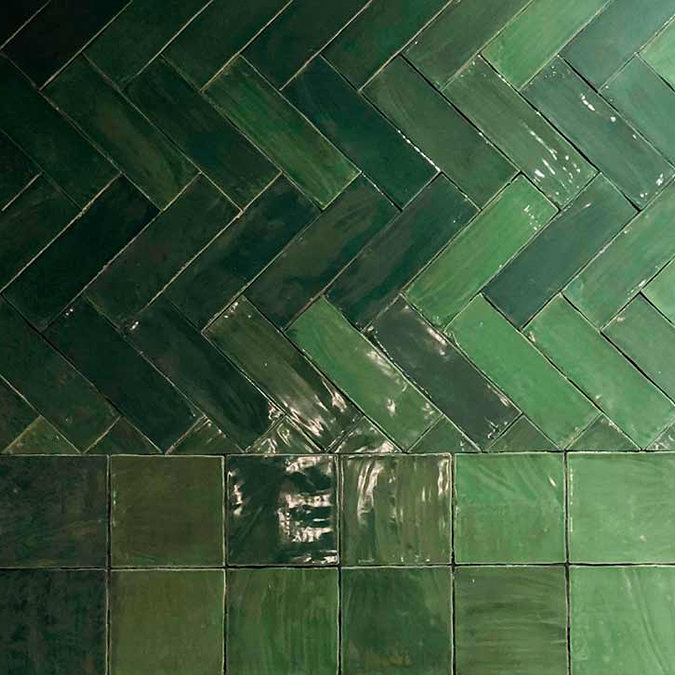 Stonehouse Studio Retford Green Gloss Wall Tiles - 75 x 230mm