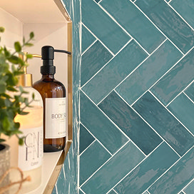 Stonehouse Studio Retford Teal Gloss Wall Tiles 75 x 230mm