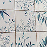 Stonehouse Studio Retford Floral Blue Gloss Wall Tiles - 150 x 150mm