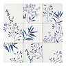 Stonehouse Studio Retford Floral Blue Gloss Wall Tiles - 150 x 150mm