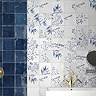 Stonehouse Studio Retford Floral Blue Gloss Wall Tiles - 150 x 150mm