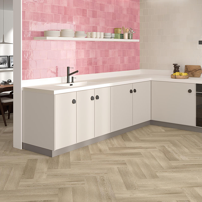 Stonehouse Studio Retford Pink Gloss Wall Tiles - 150 x 150mm