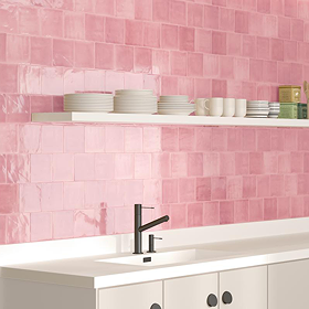 Stonehouse Studio Retford Pink Gloss Wall Tiles - 150 x 150mm