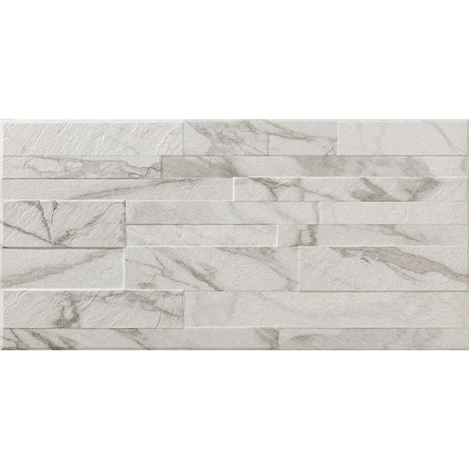 Runda White Marble Split Face Tiles - 303 x 613mm  Profile Large Image