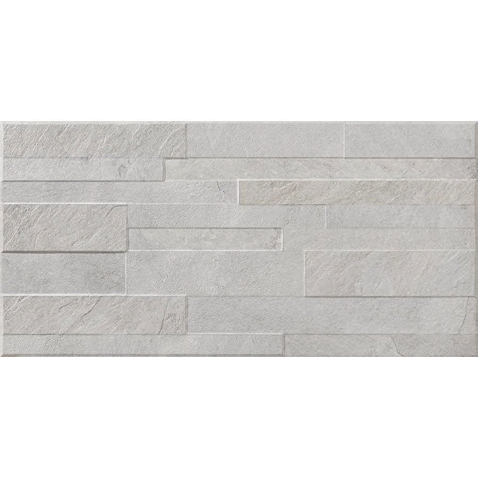 Stonehouse Studio Runda White Slate Effect Split Face Tiles - 303 x 613mm