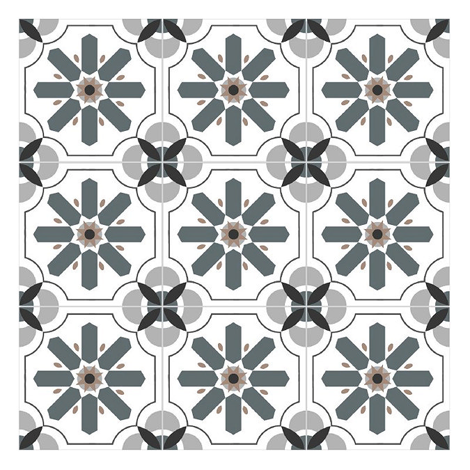 Stonehouse Studio Santana Charcoal Encaustic Effect Tiles