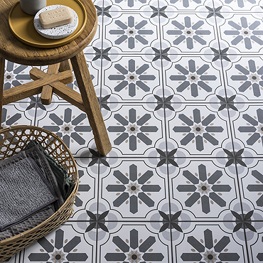 Stonehouse Studio Santana Charcoal Encaustic Effect Tiles