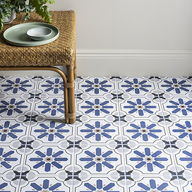 Stonehouse Studio Santana Cornflower Encaustic Effect Tiles - 225 x 225mm