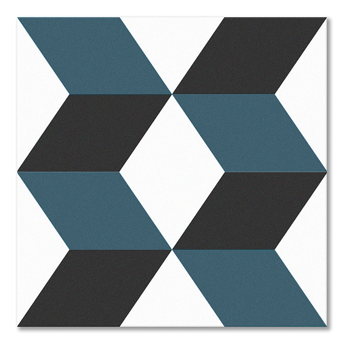 Stonehouse Studio Santiago Teal Geometric Patterned Wall and Floor Tiles - 225 x 225mm