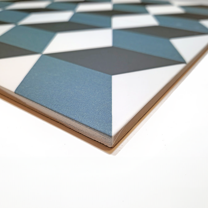 Stonehouse Studio Santiago Teal Geometric Patterned Wall and Floor Tiles - 225 x 225mm