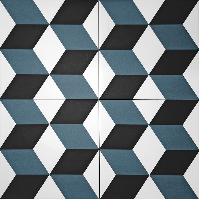 Stonehouse Studio Santiago Teal Art Deco Wall and Floor Tiles - 225 x 225mm