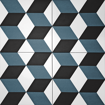 Stonehouse Studio Santiago Teal Geometric Patterned Wall and Floor Tiles - 225 x 225mm