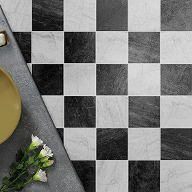 Stonehouse Studio Santori Black Stone Effect Wall & Floor Tiles - 223 x 223mm