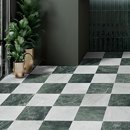 Stonehouse Studio Santori Green Marble Effect Wall & Floor Tiles - 223 x 223mm