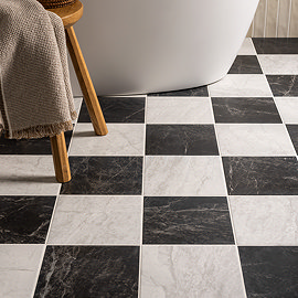 Stonehouse Studio Santori White Marble Effect Wall & Floor Tiles - 223 x 223mm