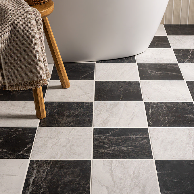 Stonehouse Studio Santori White Marble Effect Wall & Floor Tiles - 223 x 223mm