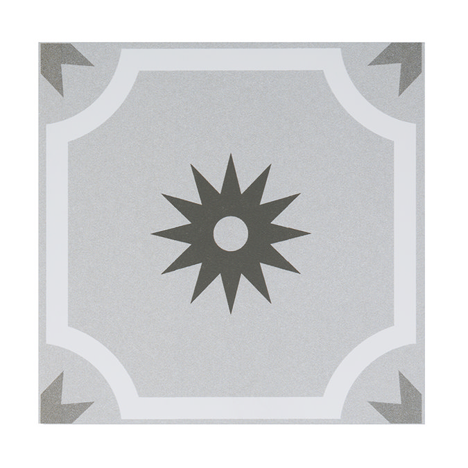 Stonehouse Studio Seville Jet Patterned Wall and Floor Tiles 225 x 225mm