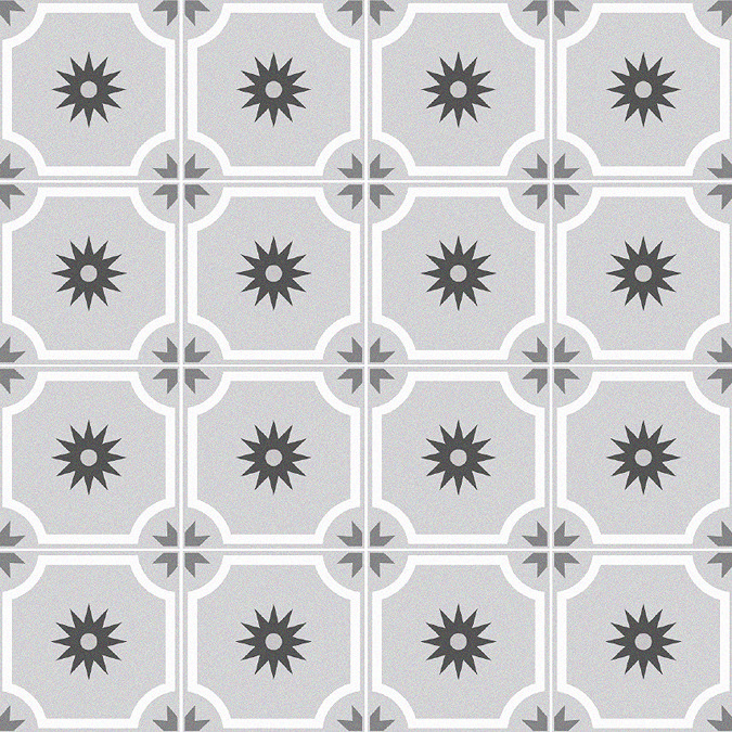 Stonehouse Studio Seville Jet Patterned Wall and Floor Tiles - 225 x 225mm