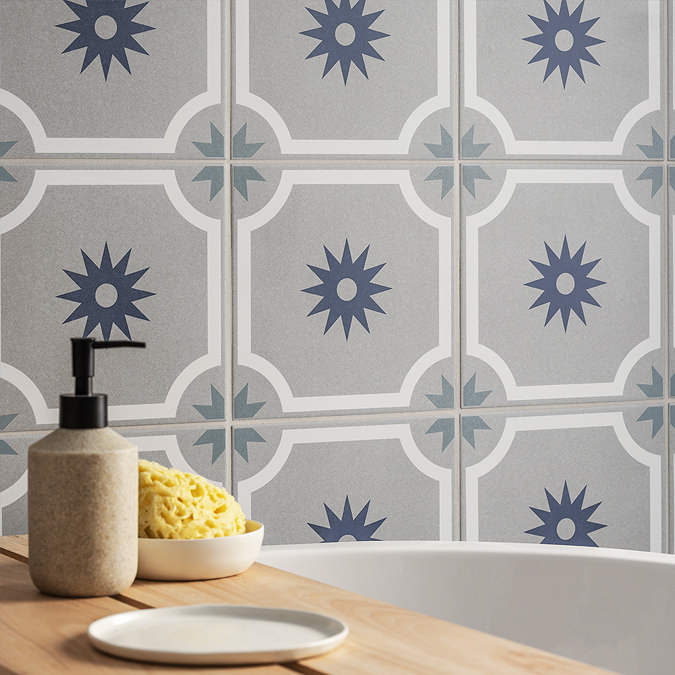 Stonehouse Studio Seville Marine Patterned Wall and Floor Tiles - 225 x 225mm