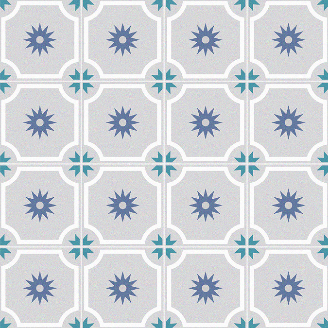 Stonehouse Studio Seville Marine Patterned Wall and Floor Tiles - 225 x 225mm