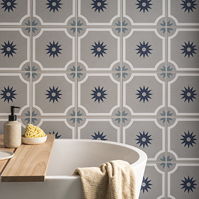 Stonehouse Studio Seville Marine Patterned Wall and Floor Tiles - 225 x 225mm