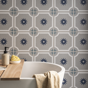 Stonehouse Studio Seville Marine Patterned Wall and Floor Tiles - 225 x 225mm