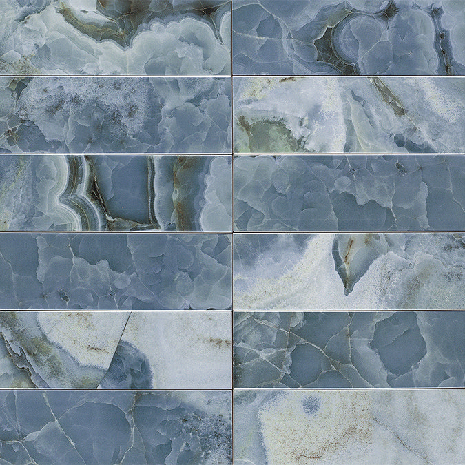 Stonehouse Studio Soule Blue Onyx Marble Effect Wall Tiles - 100 x 300mm