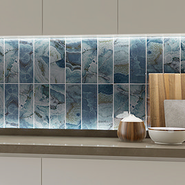 Stonehouse Studio Soule Blue Onyx Marble Effect Wall Tiles - 100 x 300mm