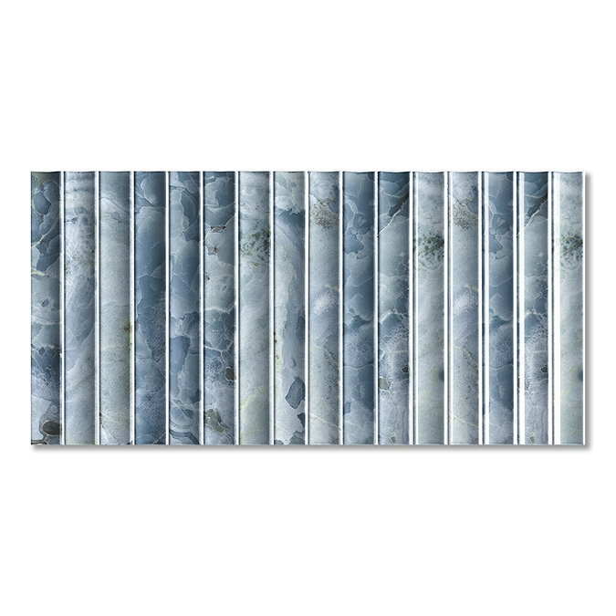 Stonehouse Studio Soule Fluted Blue Onyx Marble Effect Wall Tiles - 150 x 300mm