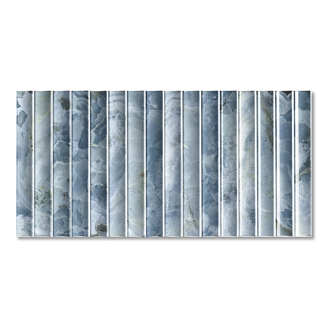 Stonehouse Studio Soule Fluted Blue Onyx Marble Effect Wall Tiles - 150 x 300mm