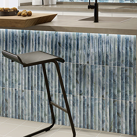 Stonehouse Studio Soule Fluted Blue Onyx Marble Effect Wall Tiles - 150 x 300mm