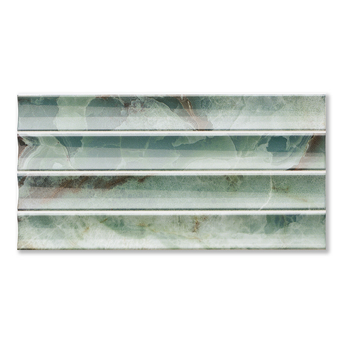 Stonehouse Studio Soule Reeded Green Onyx Marble Effect Wall Tiles - 150 x 300mm