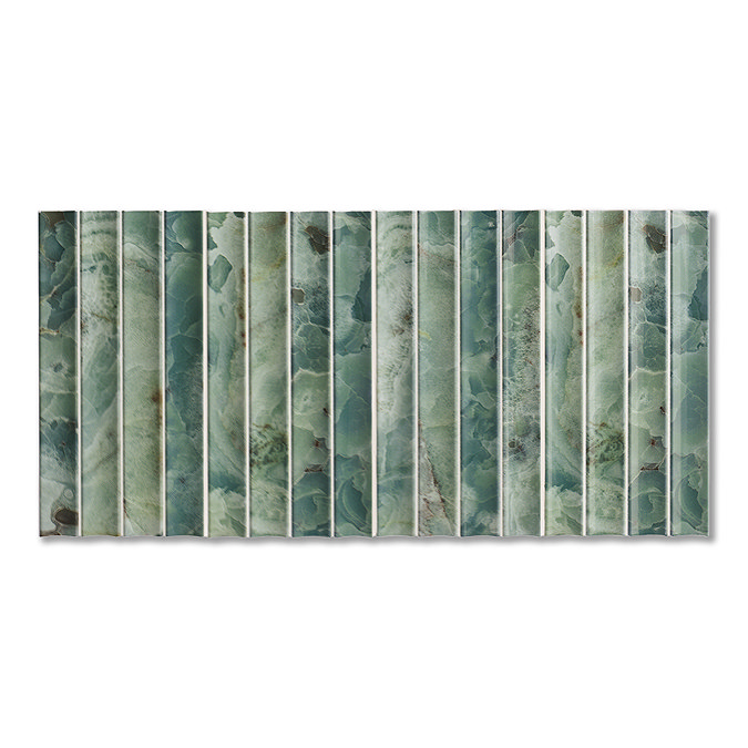 Stonehouse Studio Soule Fluted Green Onyx Marble Effect Wall Tiles - 150 x 300mm