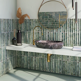 Stonehouse Studio Soule Fluted Green Onyx Marble Effect Wall Tiles - 150 x 300mm