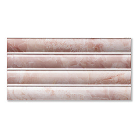 Stonehouse Studio Soule Reeded Pink Onyx Marble Effect Wall Tiles - 150 x 300mm