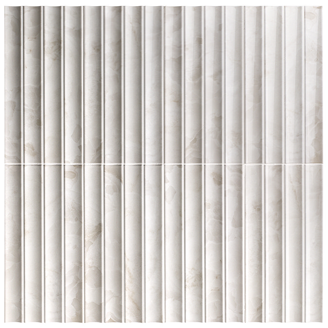 Stonehouse Studio Soule Reeded White Onyx Marble Effect Wall Tiles - 150 x 300mm