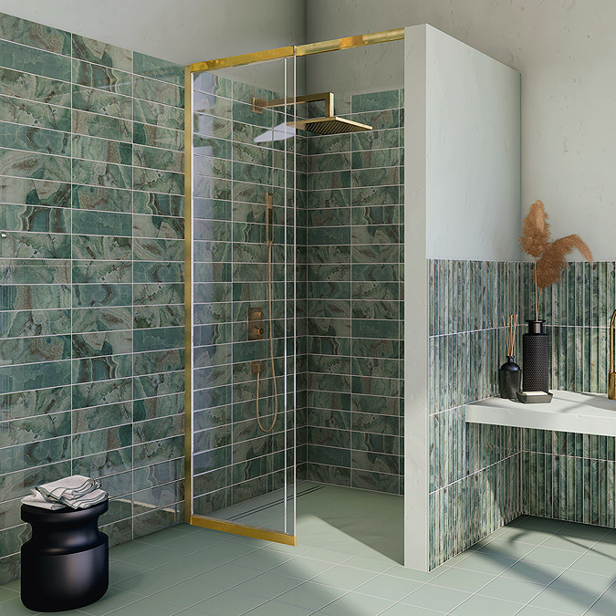 Stonehouse Studio Soule Green Onyx Marble Effect Wall Tiles - 100 x 300mm