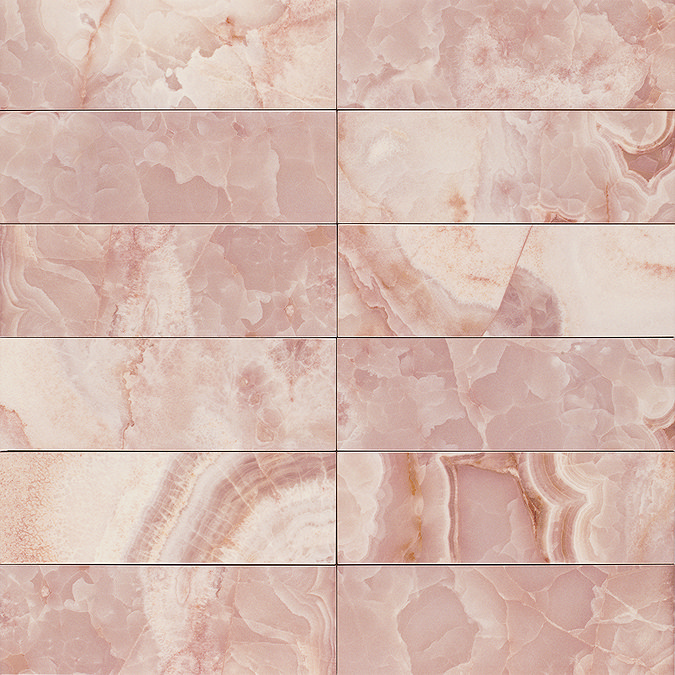 Stonehouse Studio Soule Pink Onyx Marble Effect Wall Tiles - 100 x 300mm