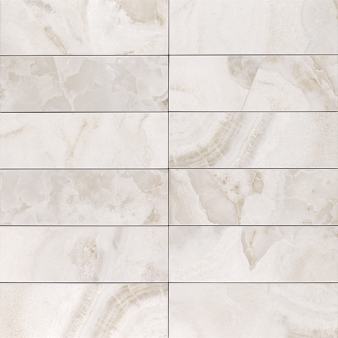 Stonehouse Studio Soule White Onyx Marble Effect Wall Tiles - 100 x 300mm