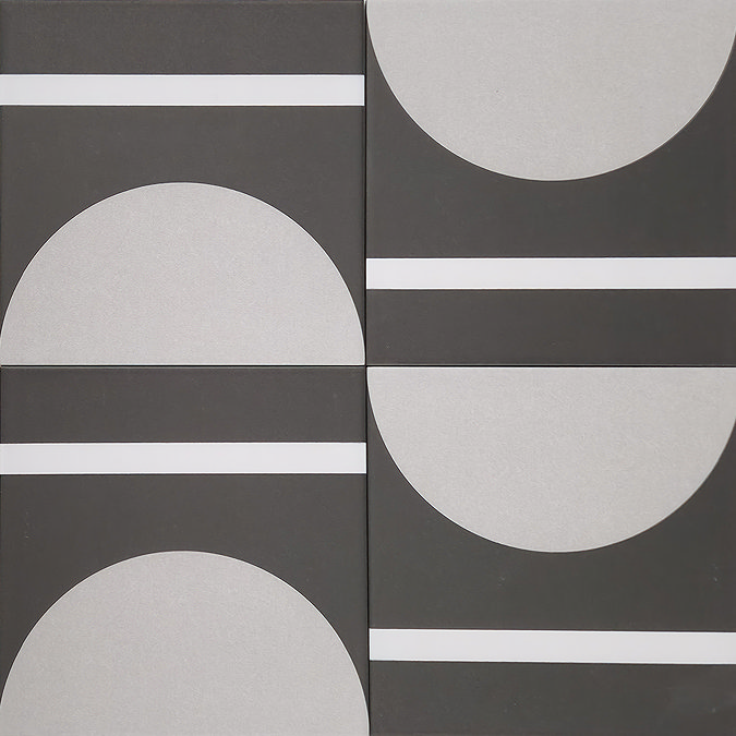 Stonehouse Studio Synergy Jet Patterned Wall and Floor Tiles - 225 x 225mm