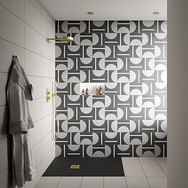 Stonehouse Studio Synergy Jet Patterned Wall and Floor Tiles - 225 x 225mm