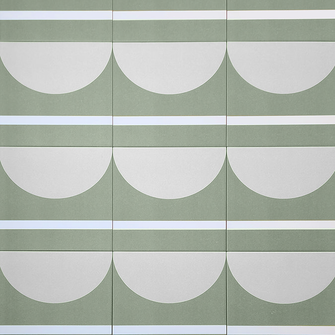 Stonehouse Studio Synergy Olive Patterned Wall and Floor Tiles - 225 x 225mm
