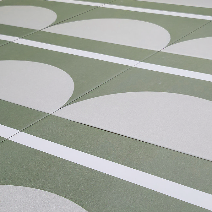 Stonehouse Studio Synergy Olive Patterned Wall and Floor Tiles - 225 x 225mm