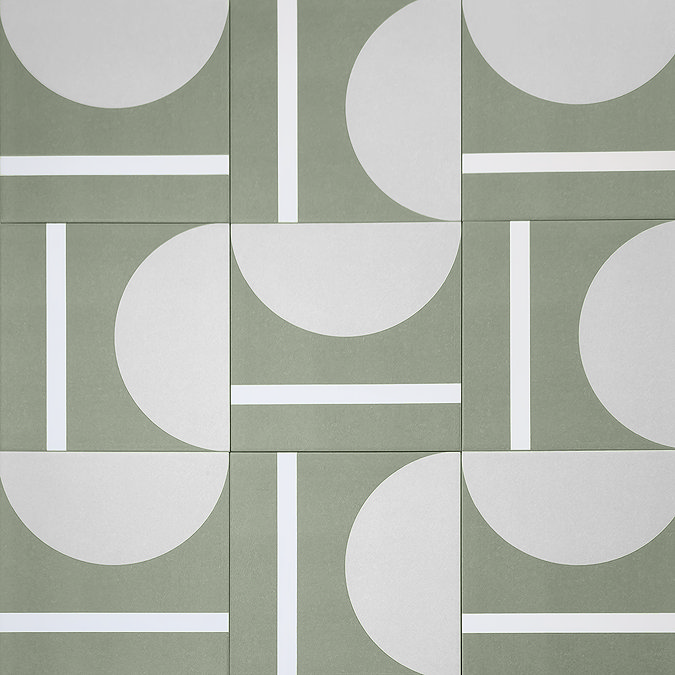 Stonehouse Studio Synergy Olive Patterned Wall and Floor Tiles - 225 x 225mm