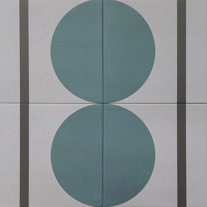 Stonehouse Studio Synergy Teal Patterned Wall and Floor Tiles - 225 x 225mm
