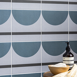 Stonehouse Studio Synergy Teal Patterned Wall and Floor Tiles
