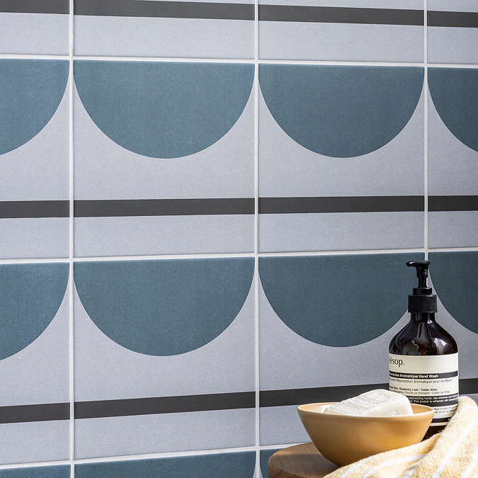 Stonehouse Studio Synergy Teal Patterned Wall and Floor Tiles