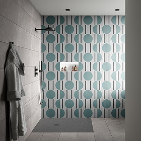 Stonehouse Studio Synergy Teal Patterned Wall and Floor Tiles - 225 x 225mm