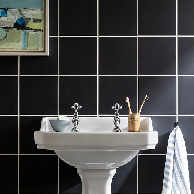 Tetra Matt Black Wall and Floor Tiles - 200 x 200mm Profile Large Image